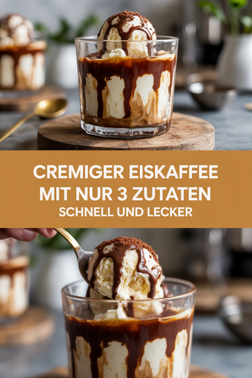 Cremiger Eiskaffee mit nur 3 Zutaten schnell und lecker