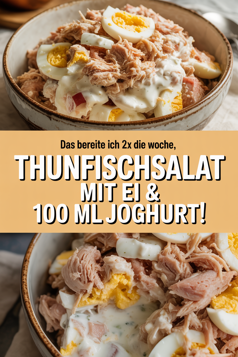 Das bereite ich 2x die Woche, Thunfischsalat mit Ei & 100 ml Joghurt!