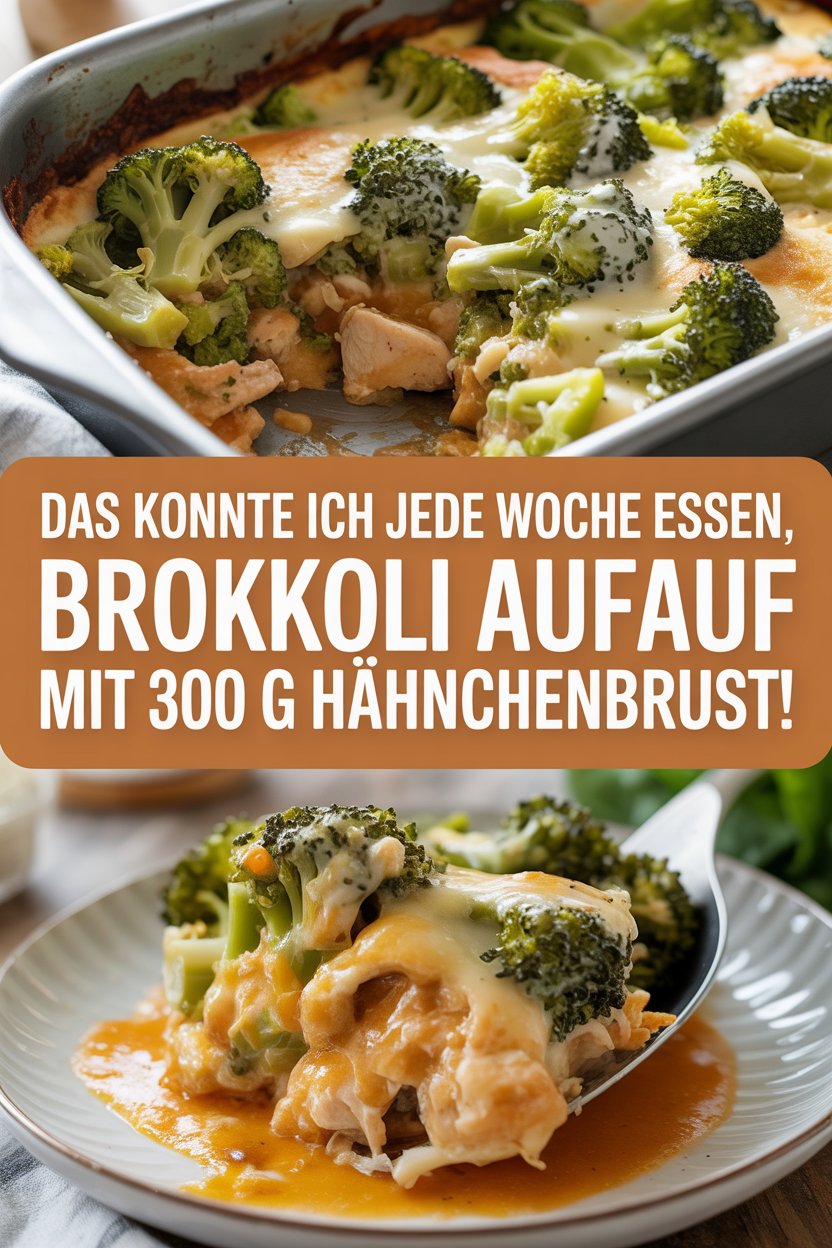 Das konnte ich jede Woche essen, Brokkoli Auflauf mit 300 g Hähnchenbrust!