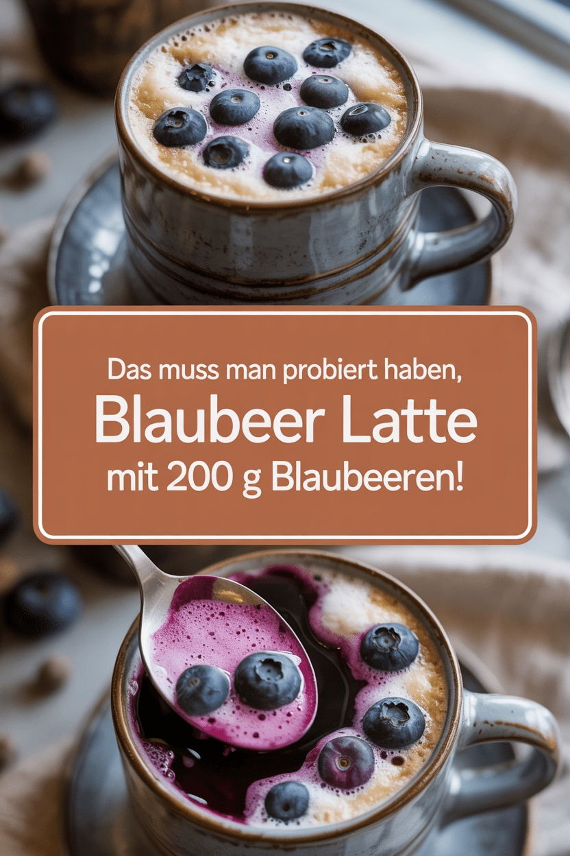 Das muss man probiert haben, Blaubeer Latte mit 200 g Blaubeeren!