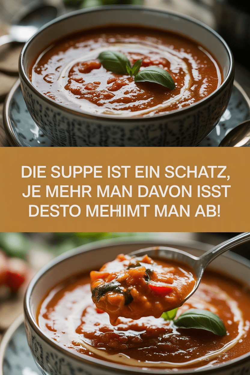 Die Suppe ist ein Schatz, je mehr man davon isst desto mehr nimmt man ab!
