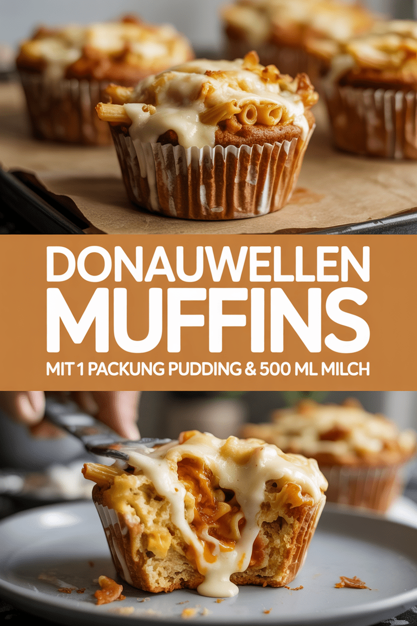 Donauwellen Muffins mit 1 Packung Pudding & 500 ml Milch