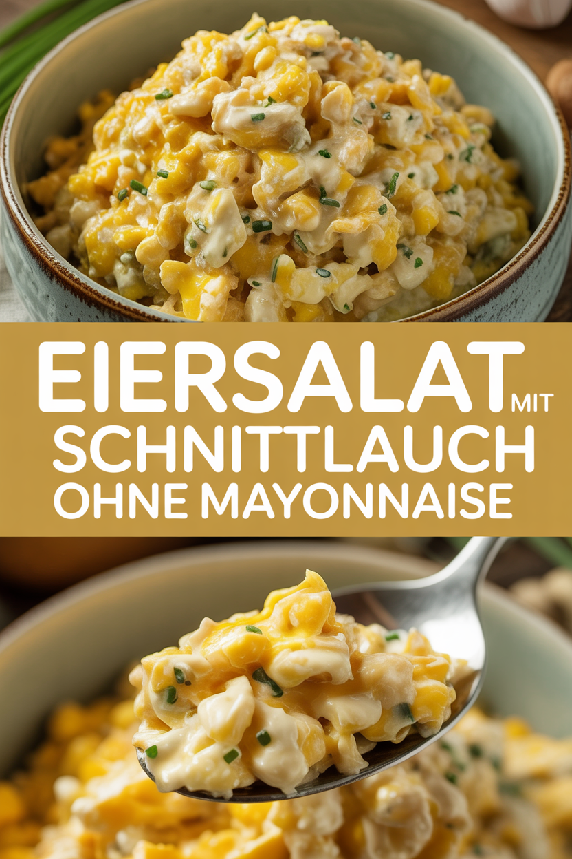 Eiersalat mit Schnittlauch ohne Mayonnaise