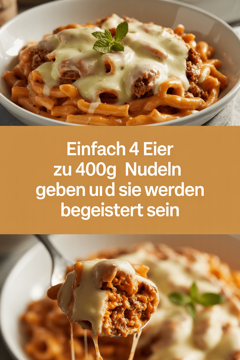 Einfach 4 Eier zu 400g Nudeln geben und Sie werden begeistert sein