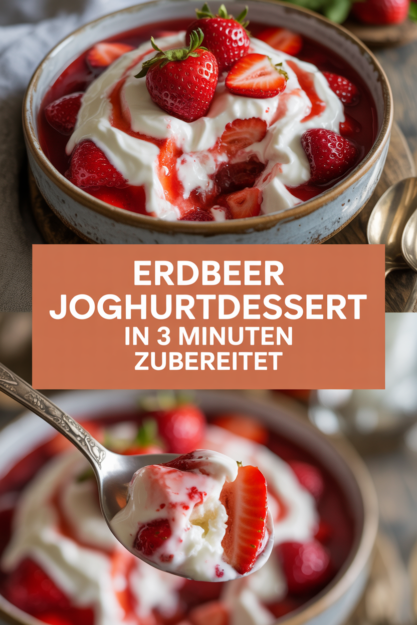 Erdbeer Joghurtdessert in 3 Minuten zubereitet