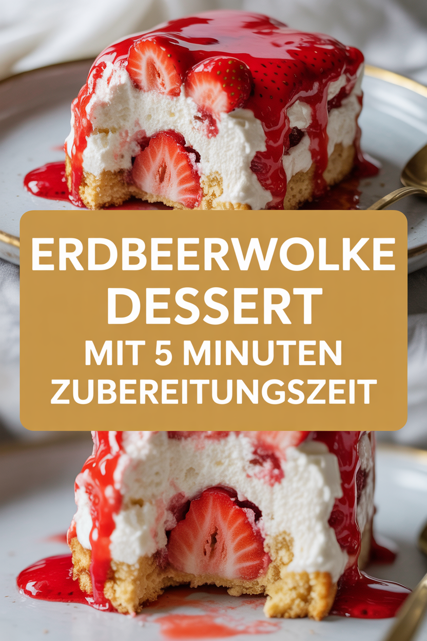 Erdbeerwolke Dessert mit 5 Minuten Zubereitungszeit