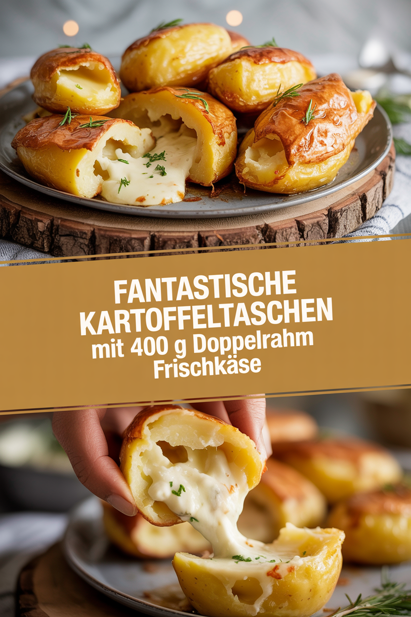 Fantastische Kartoffeltaschen mit 400 g Doppelrahm Frischkäse