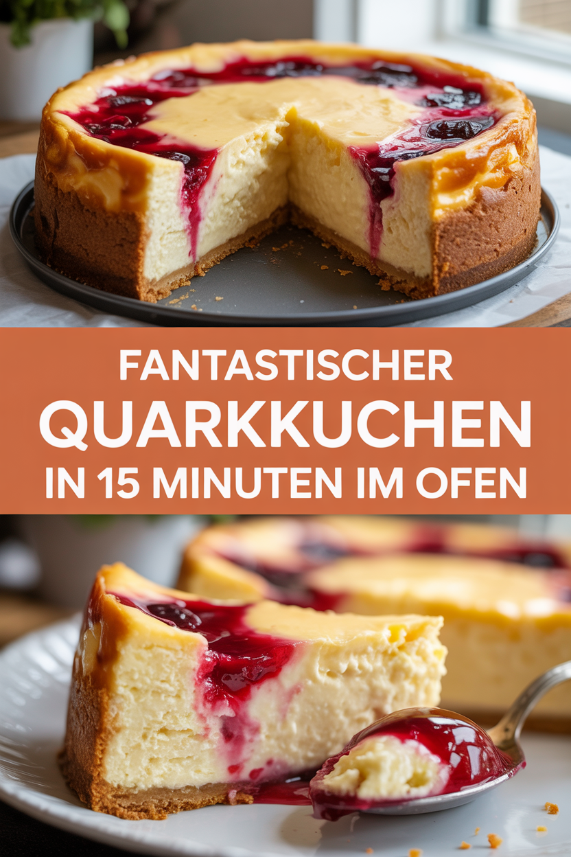 Fantastischer Quarkkuchen in 15 Minuten im Ofen