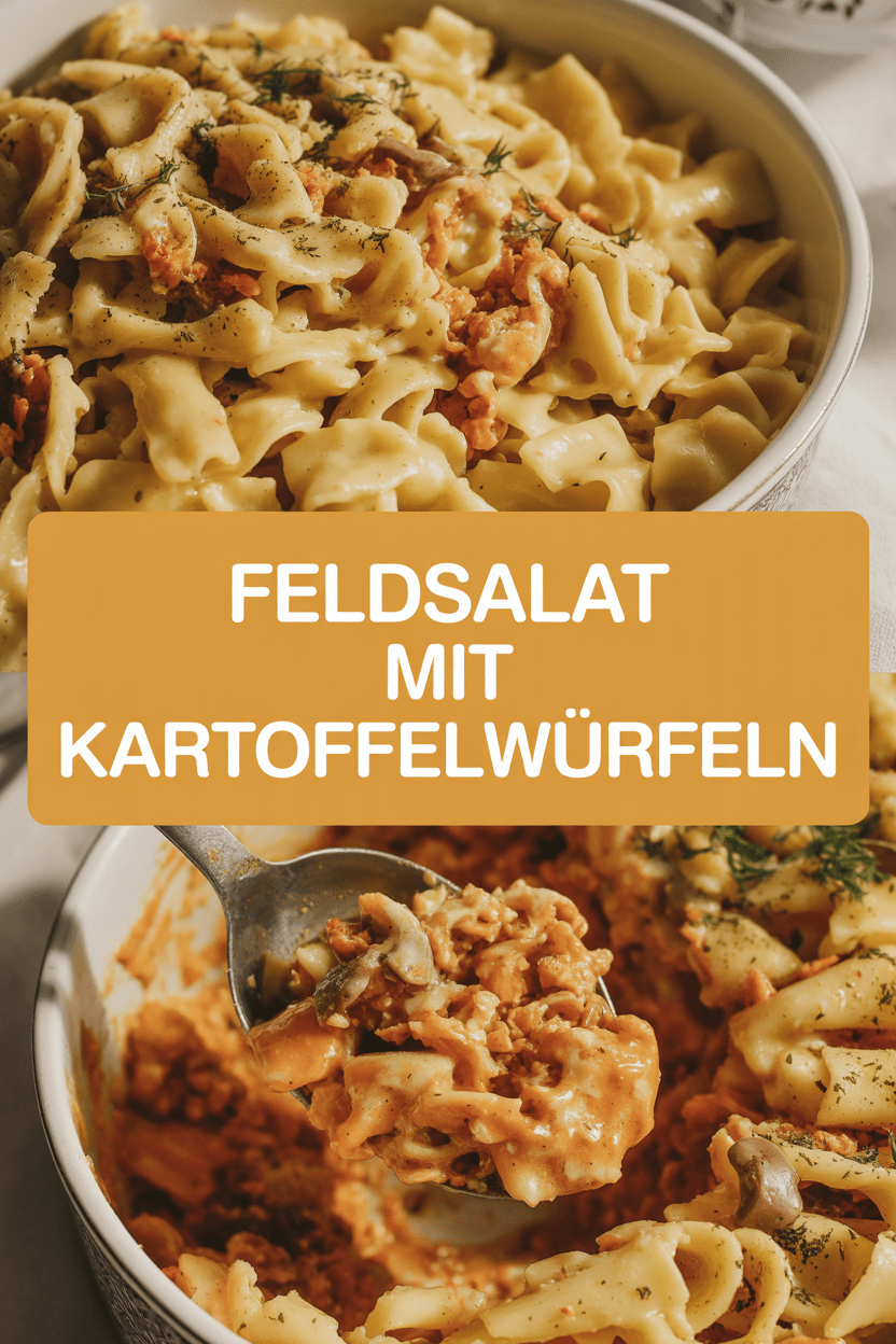 Feldsalat mit Kartoffelwürfeln