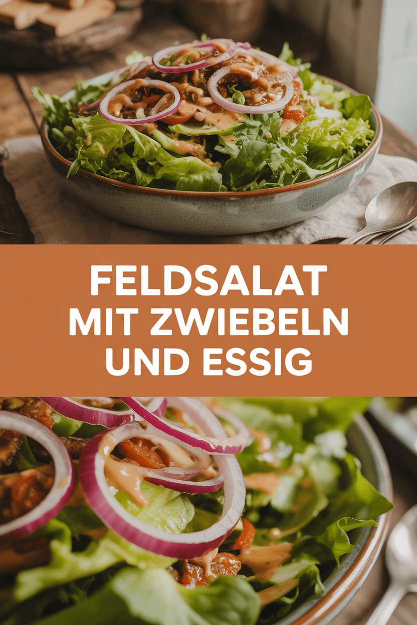 Feldsalat mit Zwiebeln und Essig