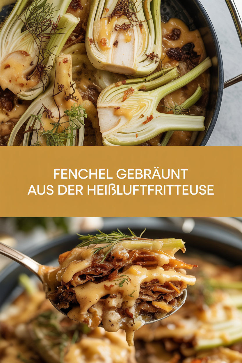 Fenchel gebräunt aus der Heißluftfritteuse