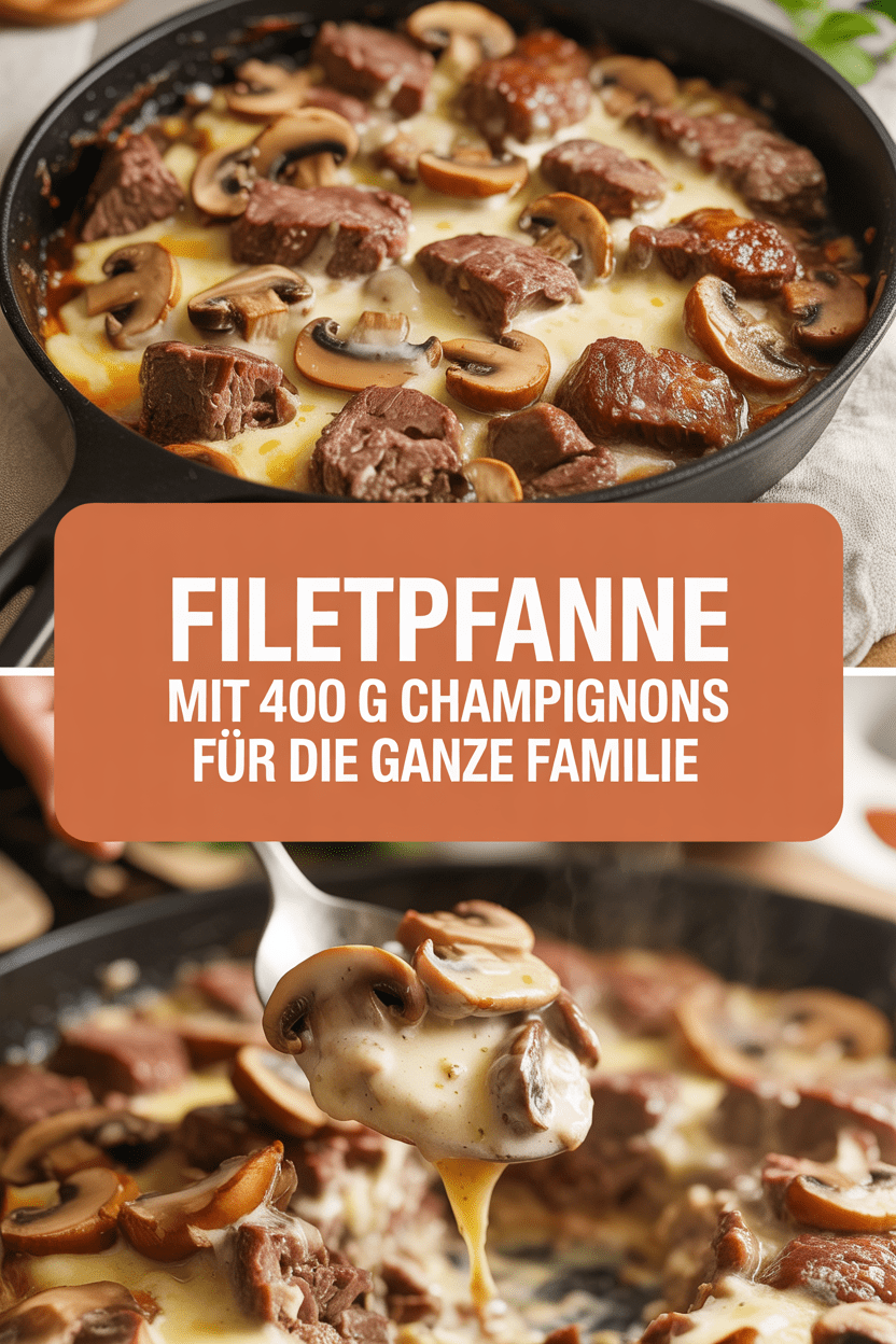 Filetpfanne mit 400 g Champignons für die ganze Familie