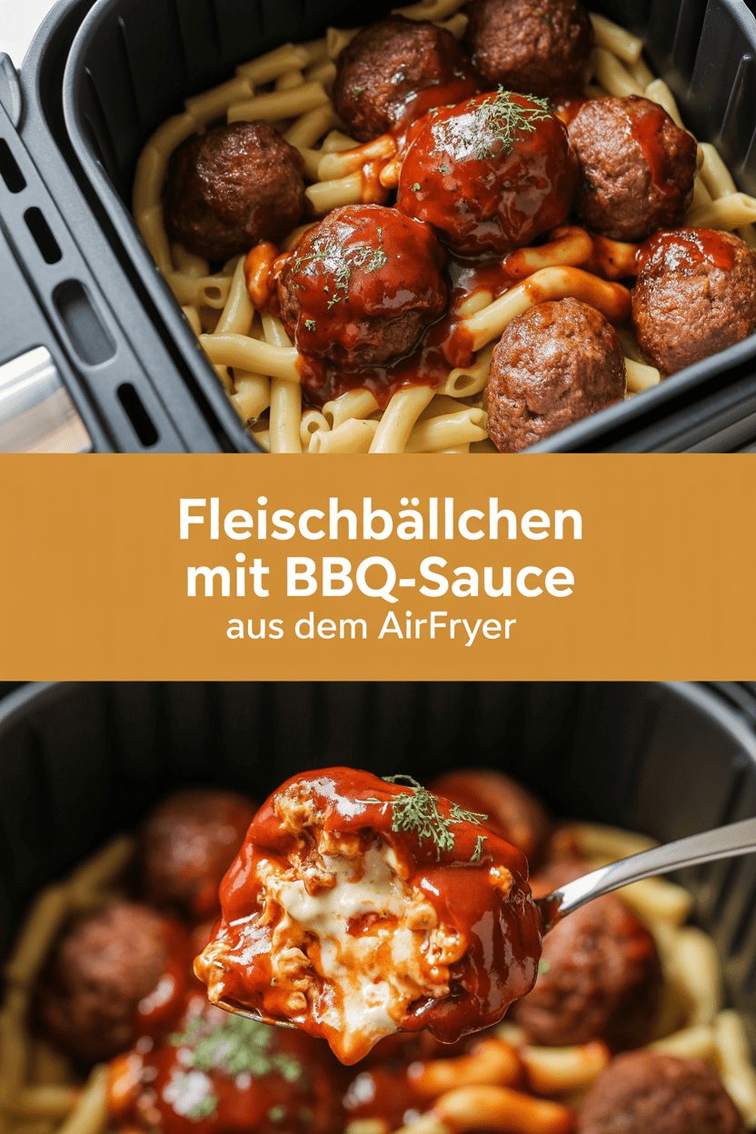 Fleischbällchen mit BBQ-Sauce aus dem Airfryer