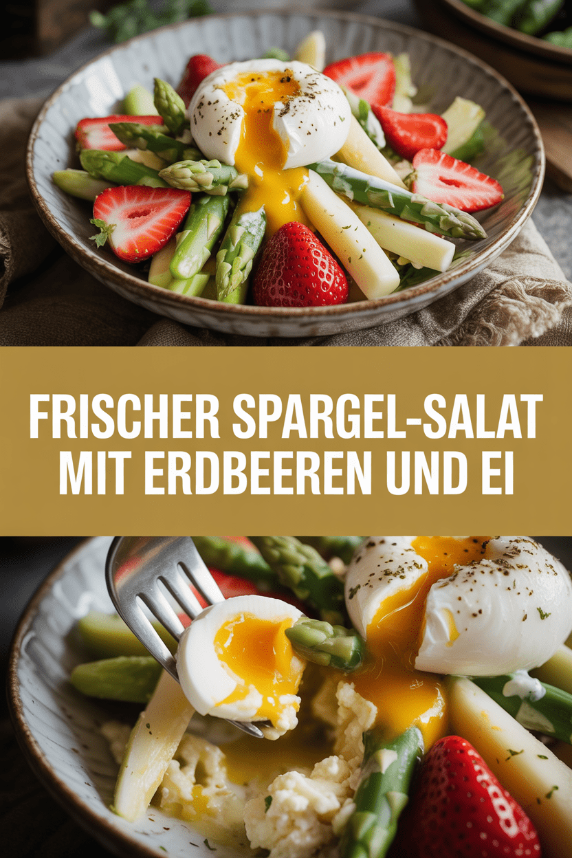 Frischer Spargel-Salat mit Erdbeeren und Ei