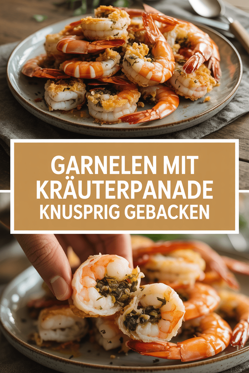 Garnelen mit Kräuterpanade knusprig gebacken