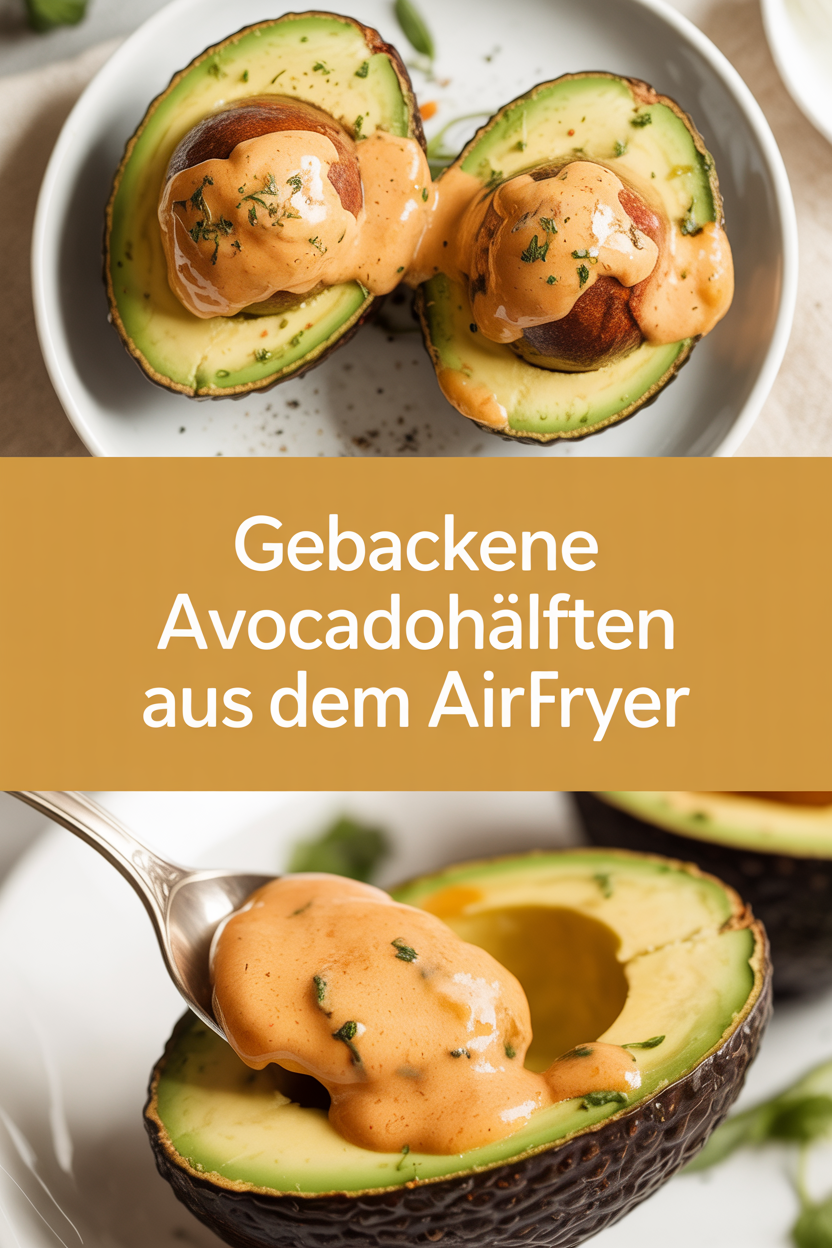 Gebackene Avocadohälften aus dem Airfryer