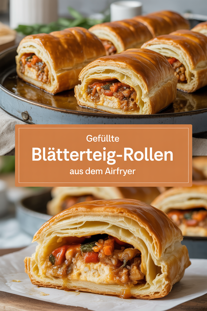 Gefüllte Blätterteig-Rollen aus dem Airfryer