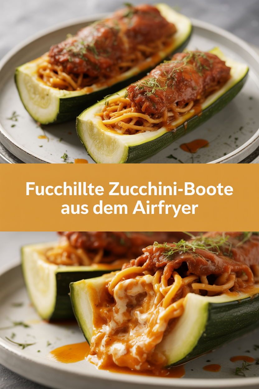 Gefüllte Zucchini-Boote aus dem Airfryer