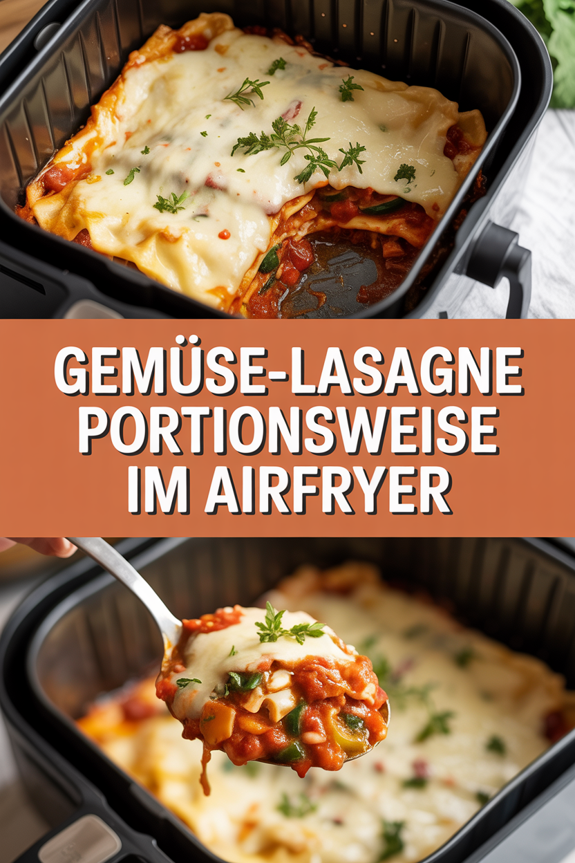 Gemüse-Lasagne portionsweise im Airfryer
