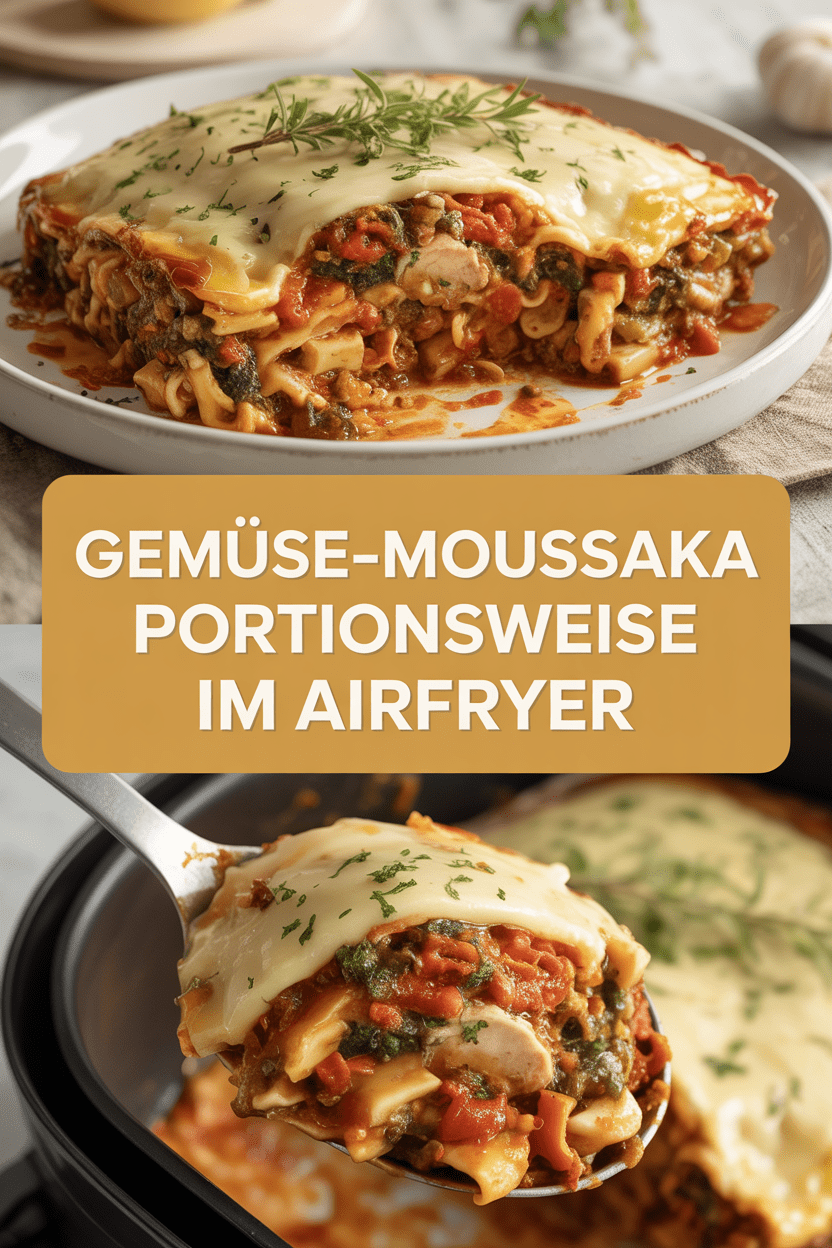 Gemüse-Moussaka portionsweise im Airfryer