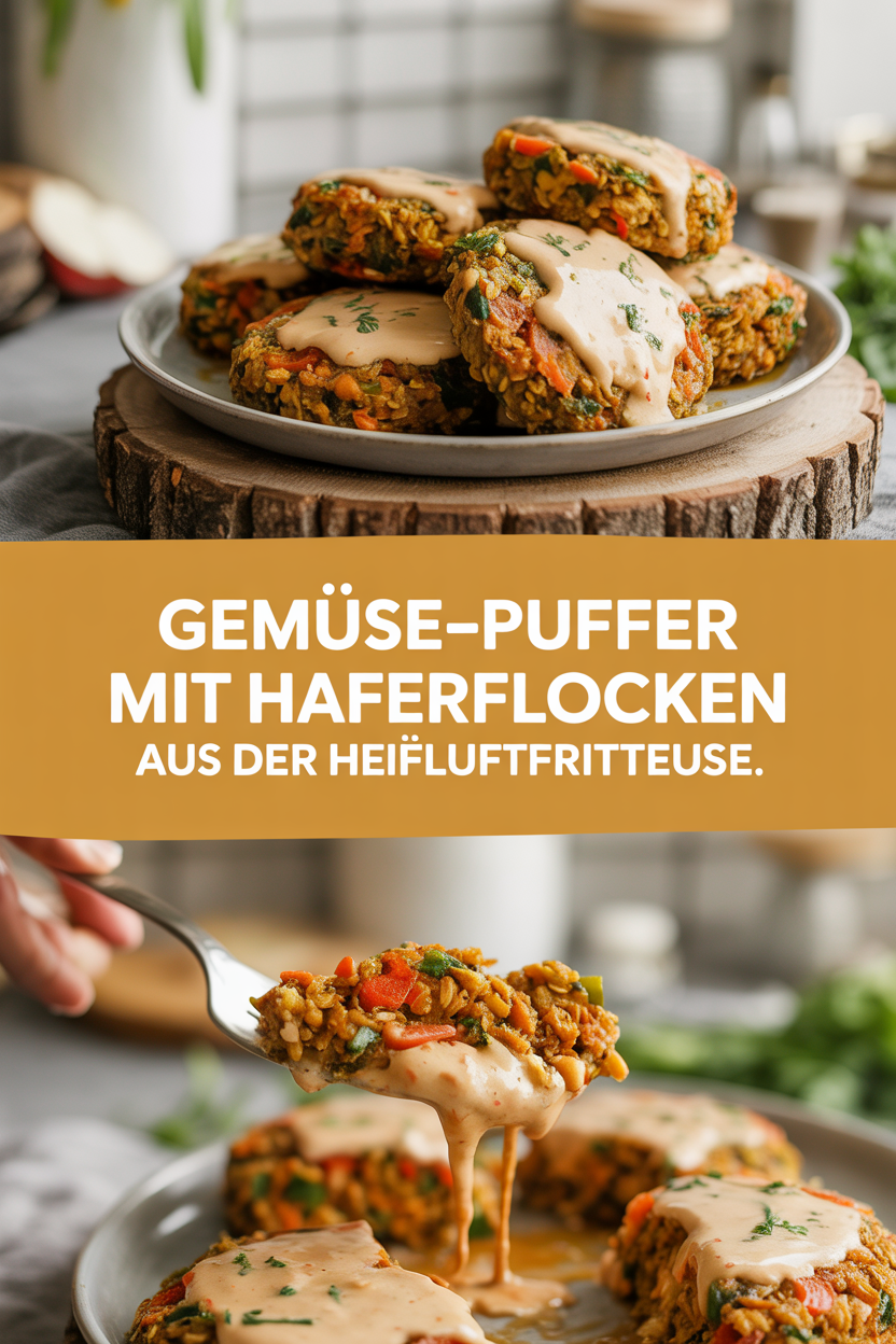Gemüse-Puffer mit Haferflocken aus der Heißluftfritteuse