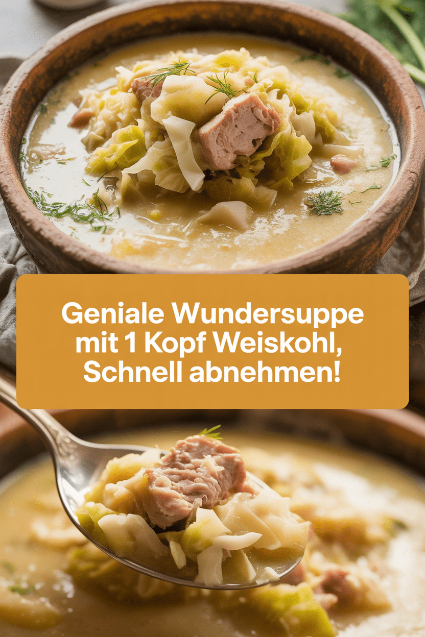 Geniale Wundersuppe mit 1 Kopf Weißkohl, schnell abnehmen!
