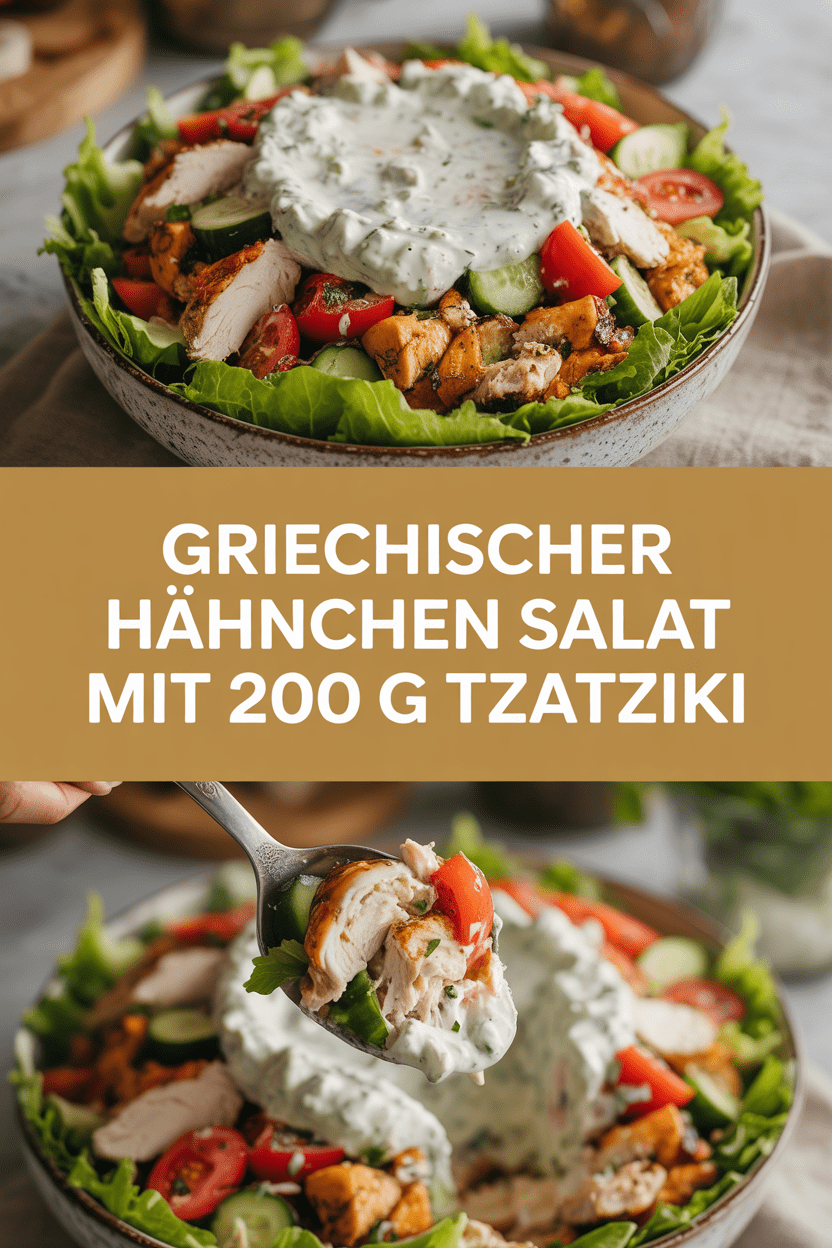 Griechischer Hähnchen Salat mit 200 g Tzatziki