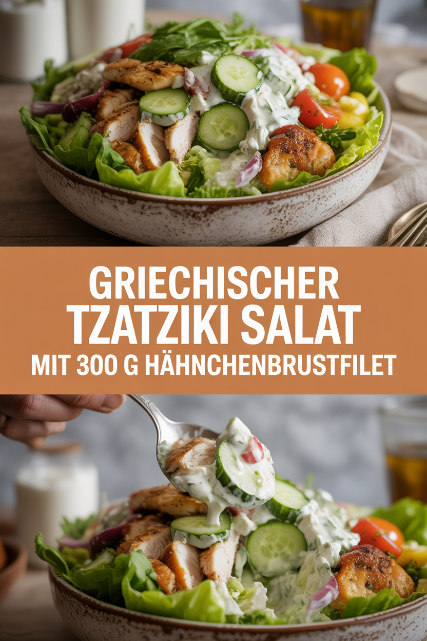 Griechischer Tzatziki Salat mit 300 g Hähnchenbrustfilet