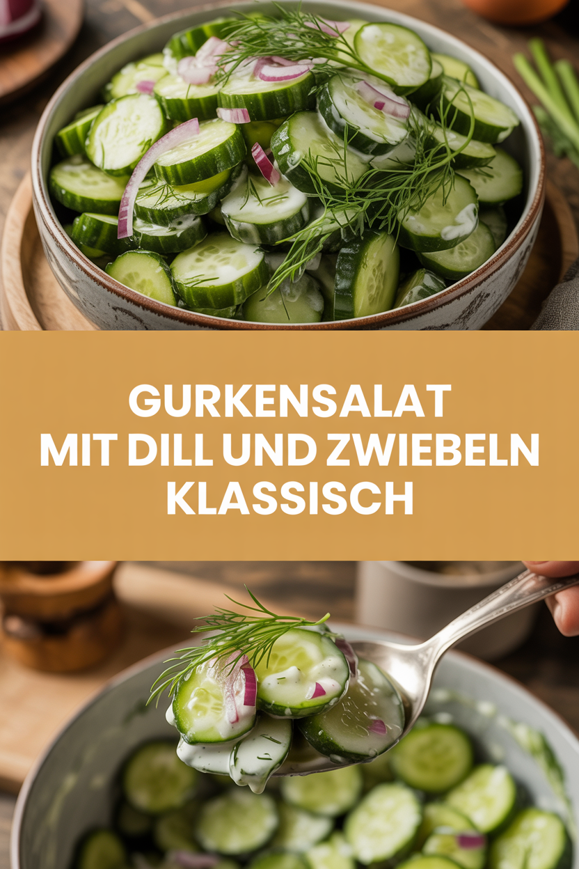Gurkensalat mit Dill und Zwiebeln klassisch