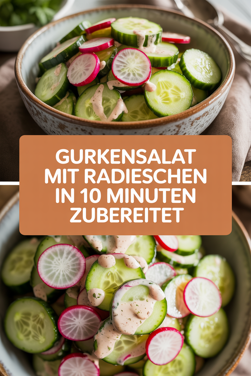 Gurkensalat mit Radieschen in 10 Minuten zubereitet
