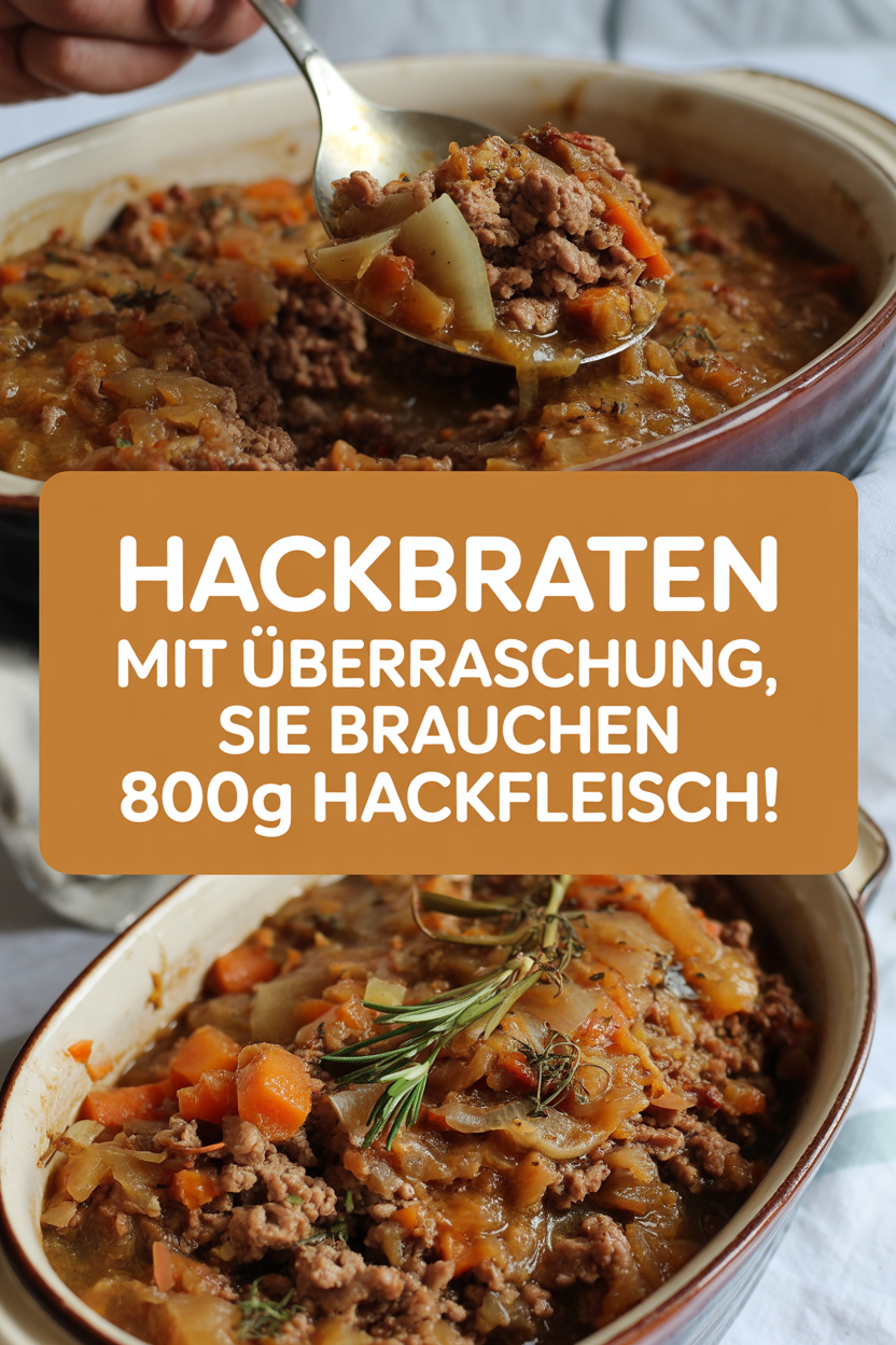 Hackbraten mit Überraschung, Sie brauchen 800g Hackfleisch!