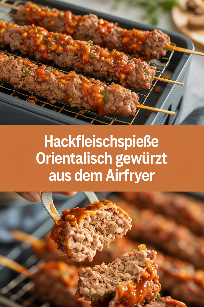 Hackfleischspieße orientalisch gewürzt aus dem Airfryer
