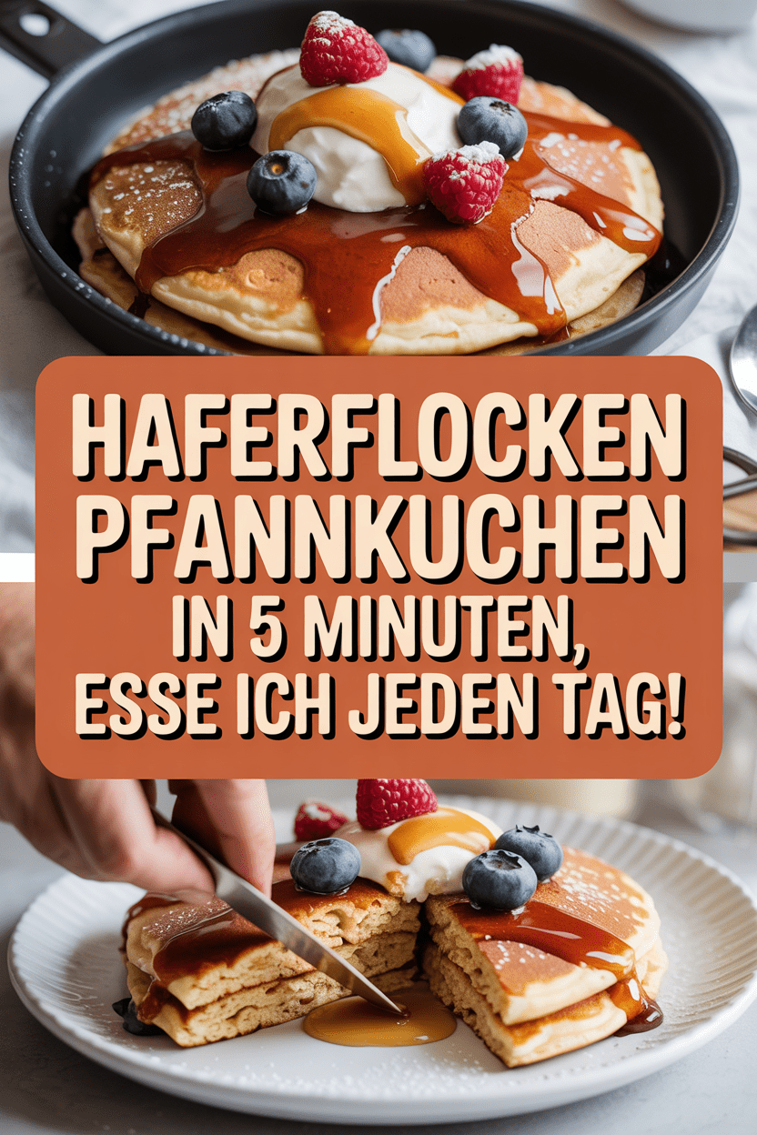 Haferflocken Pfannkuchen in 5 Minuten, esse ich jeden Tag!