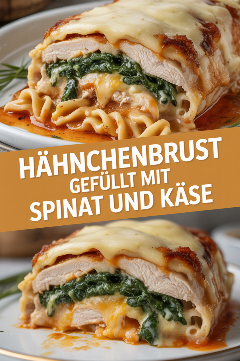 Hähnchenbrust gefüllt mit Spinat und Käse