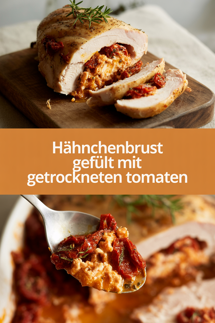 Hähnchenbrust gefüllt mit getrockneten Tomaten