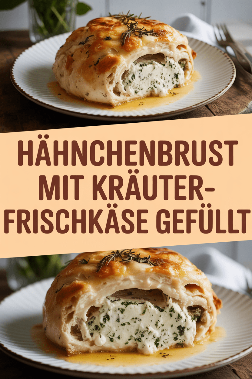 Hähnchenbrust mit Kräuter-Frischkäse gefüllt
