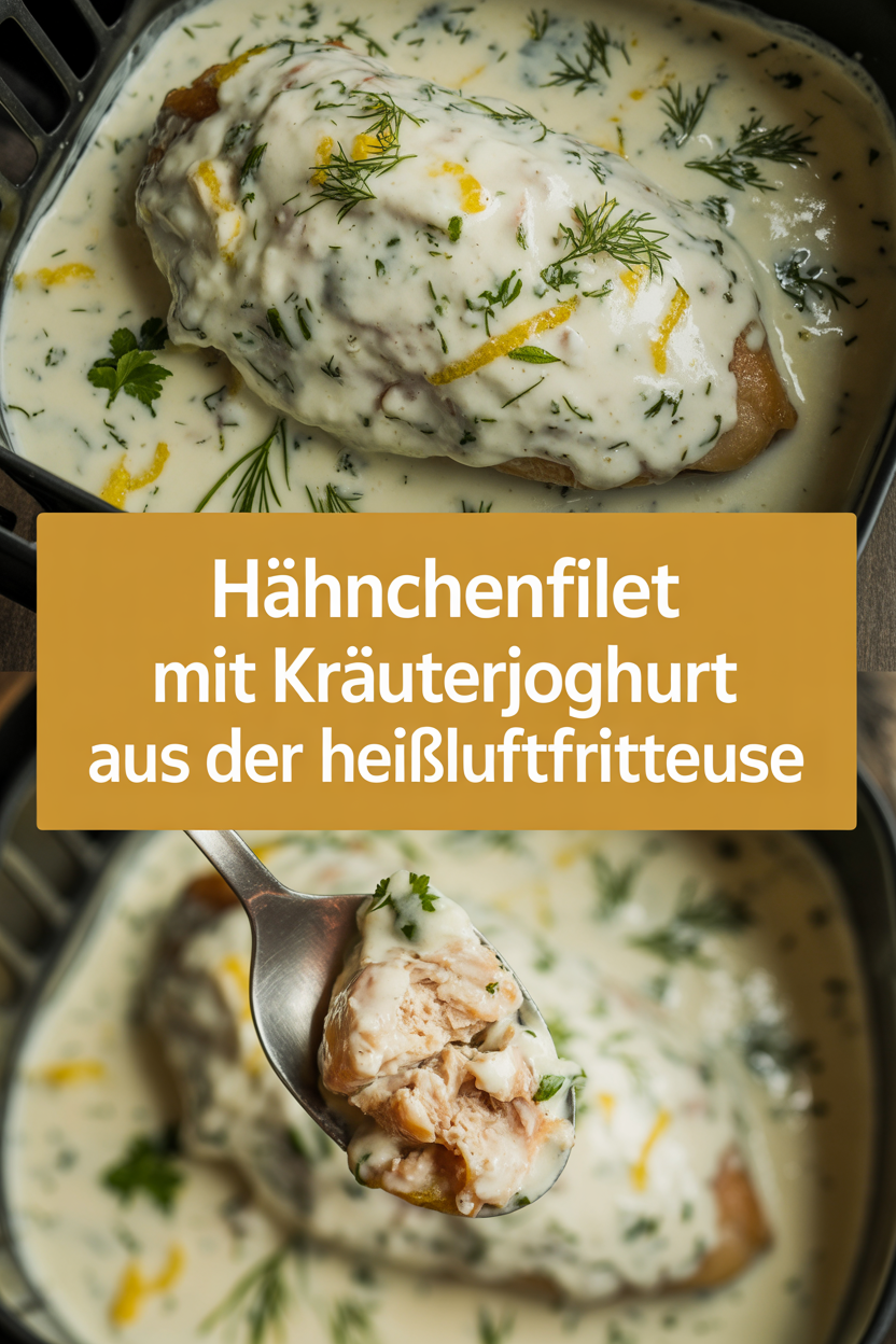 Hähnchenfilet mit Kräuterjoghurt aus der Heißluftfritteuse