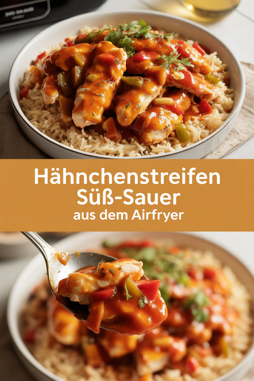 Hähnchenstreifen süß-sauer aus dem Airfryer