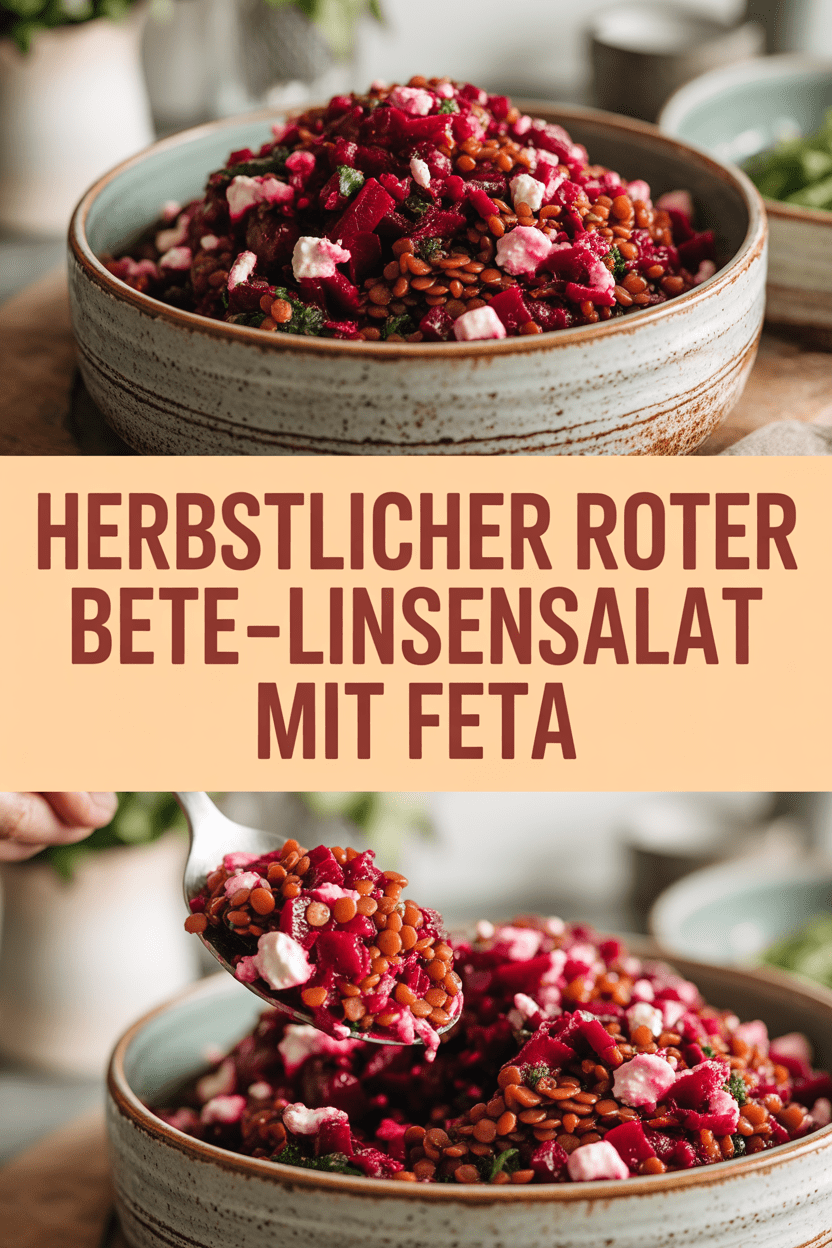 Herbstlicher Roter Bete-Linsensalat mit Feta