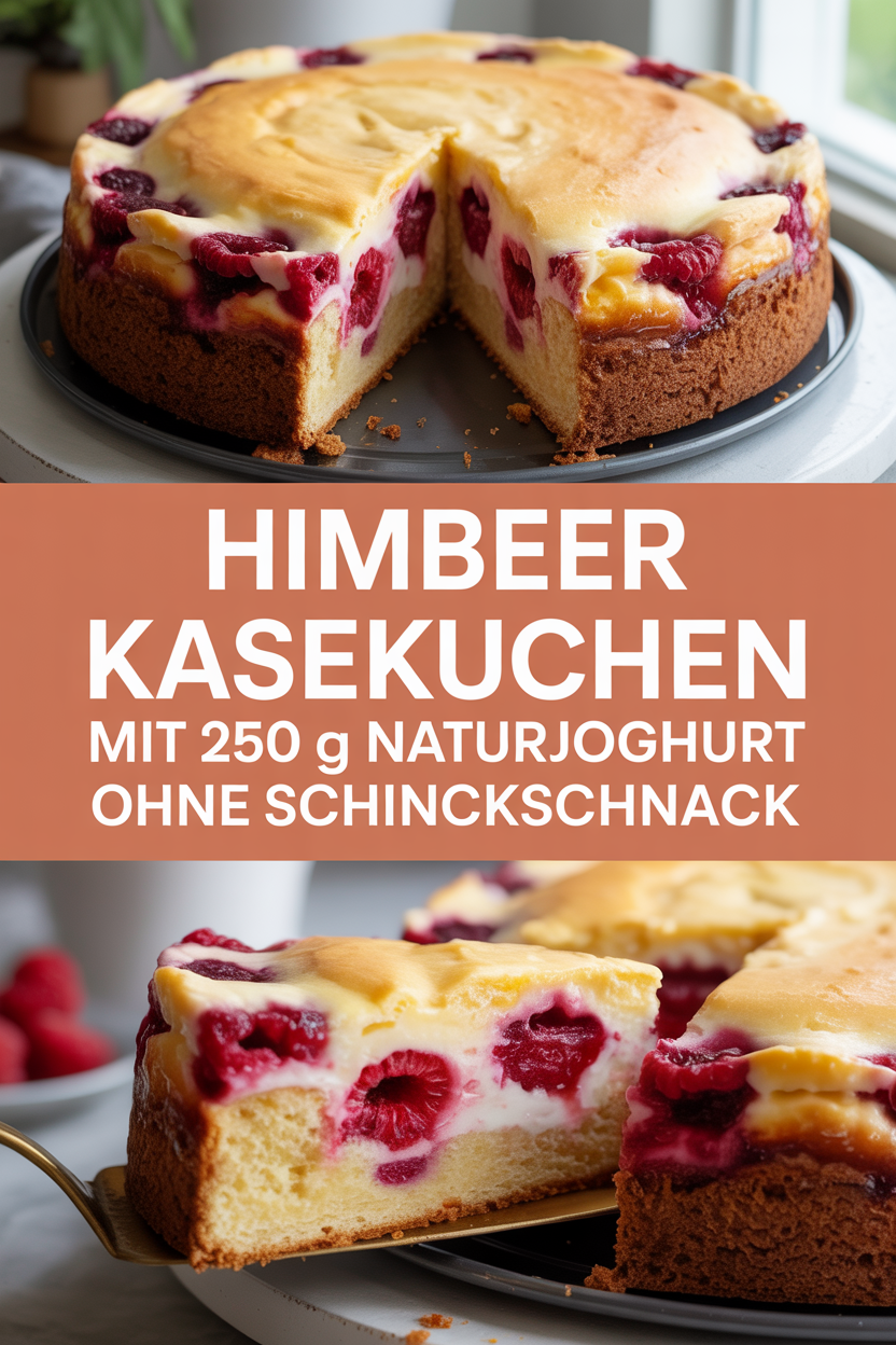 Himbeer Kasekuchen mit 250 g Naturjoghurt ohne Schinckschnack