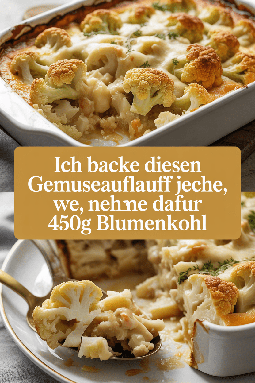 Ich backe diesen Gemuseauflauf jede Woche, nehme dafur 450g Blumenkohl