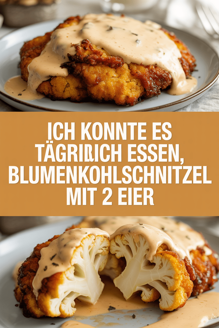 Ich konnte es täglich essen, Blumenkohlschnitzel mit 2 Eier