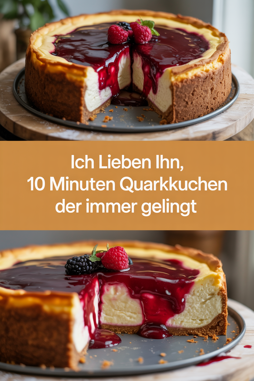 Ich lieben ihn, 10 Minuten Quarkkuchen der immer gelingt