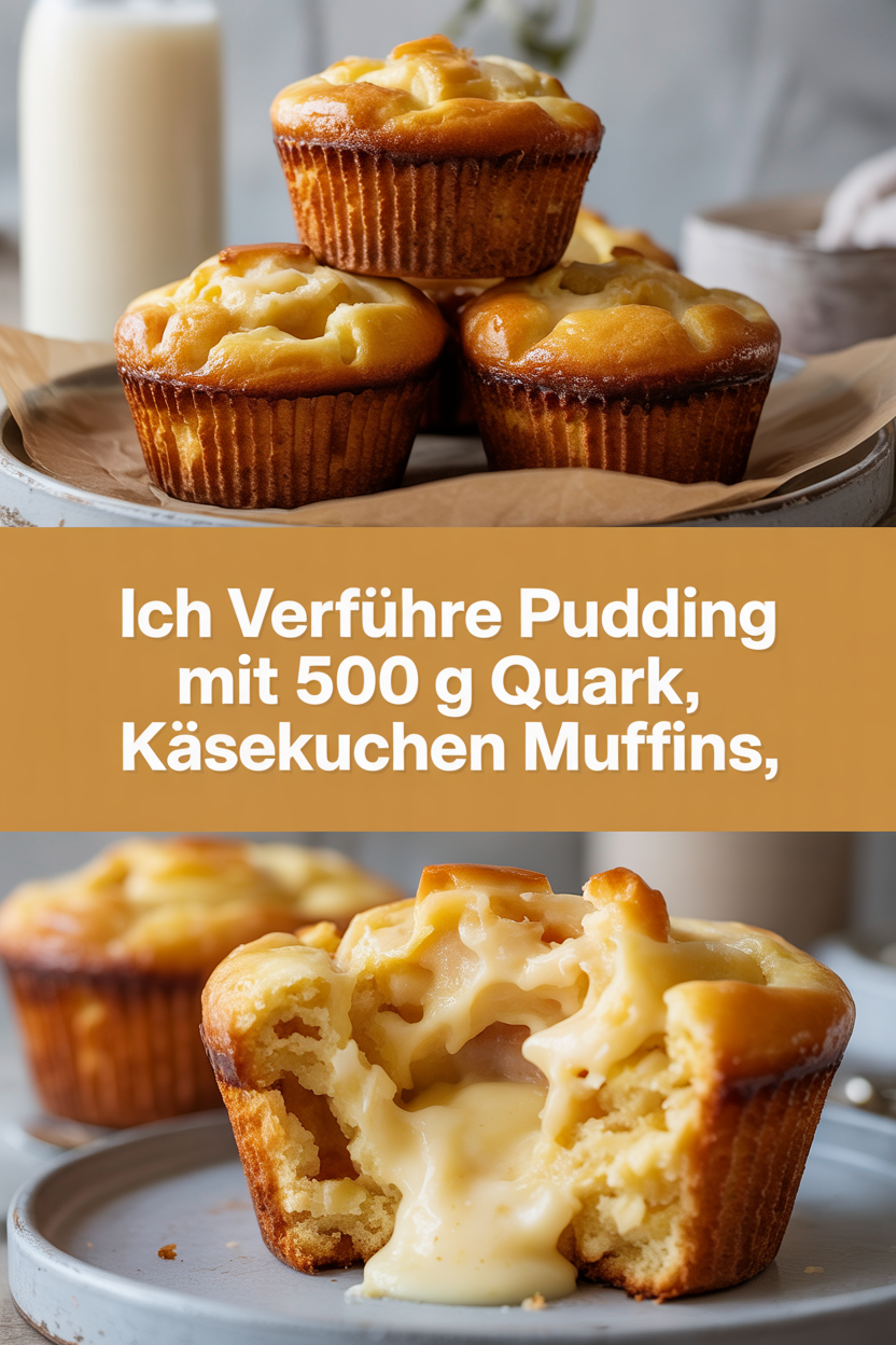 Ich verführe Pudding mit 500 g Quark, Käsekuchen Muffins