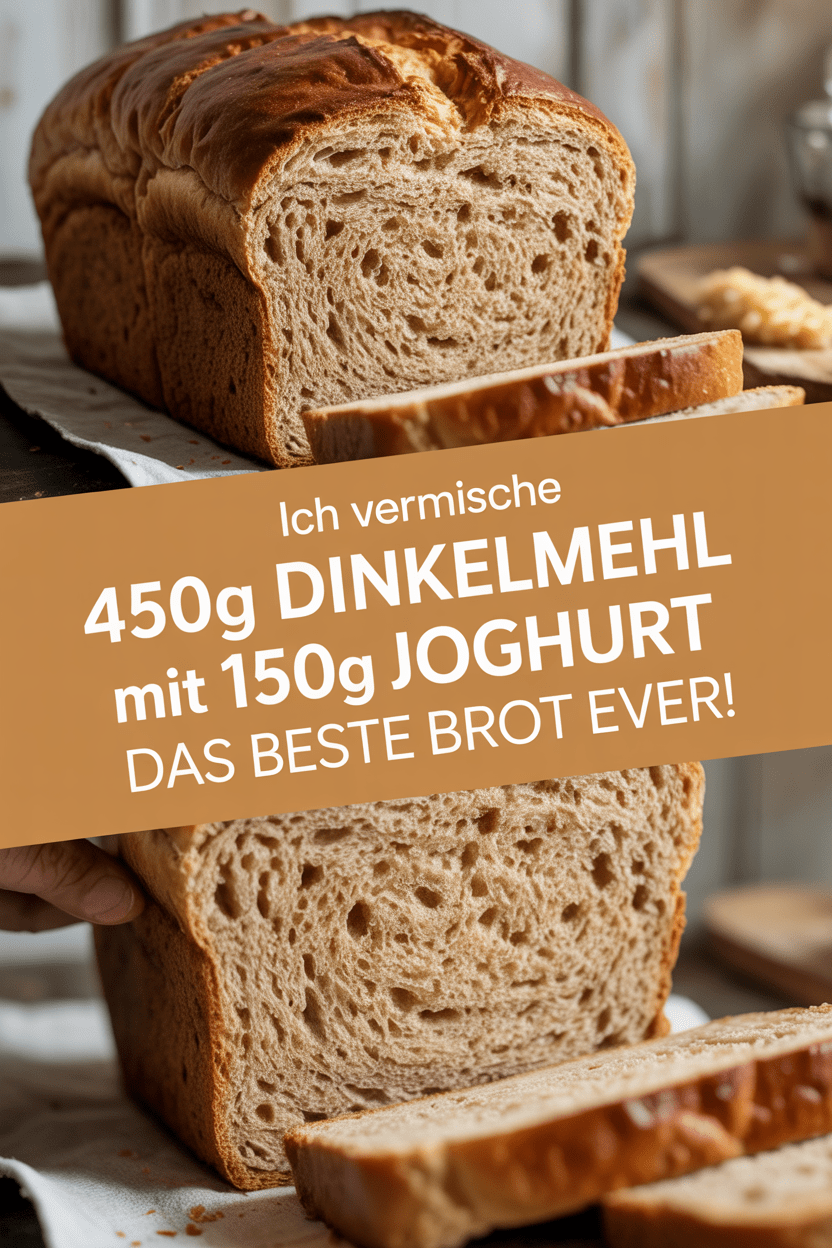 Ich vermische 450g Dinkelmehl mit 150g Joghurt das beste Brot ever!