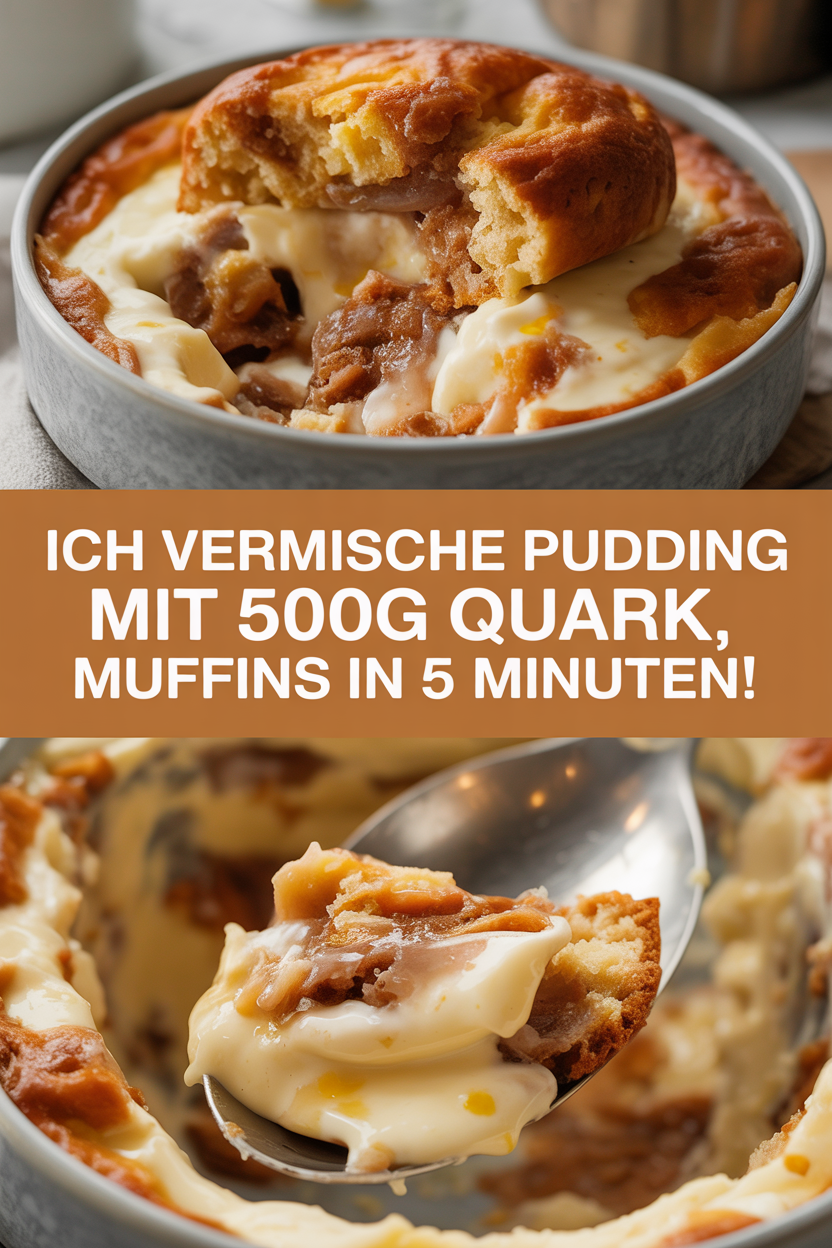 Ich vermische Pudding mit 500g Quark, Muffins in 5 Minuten!