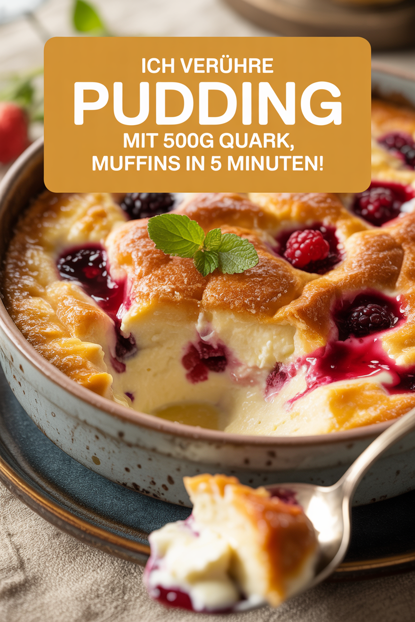 Ich verühre Pudding mit 500g Quark, Muffins in 5 Minuten!