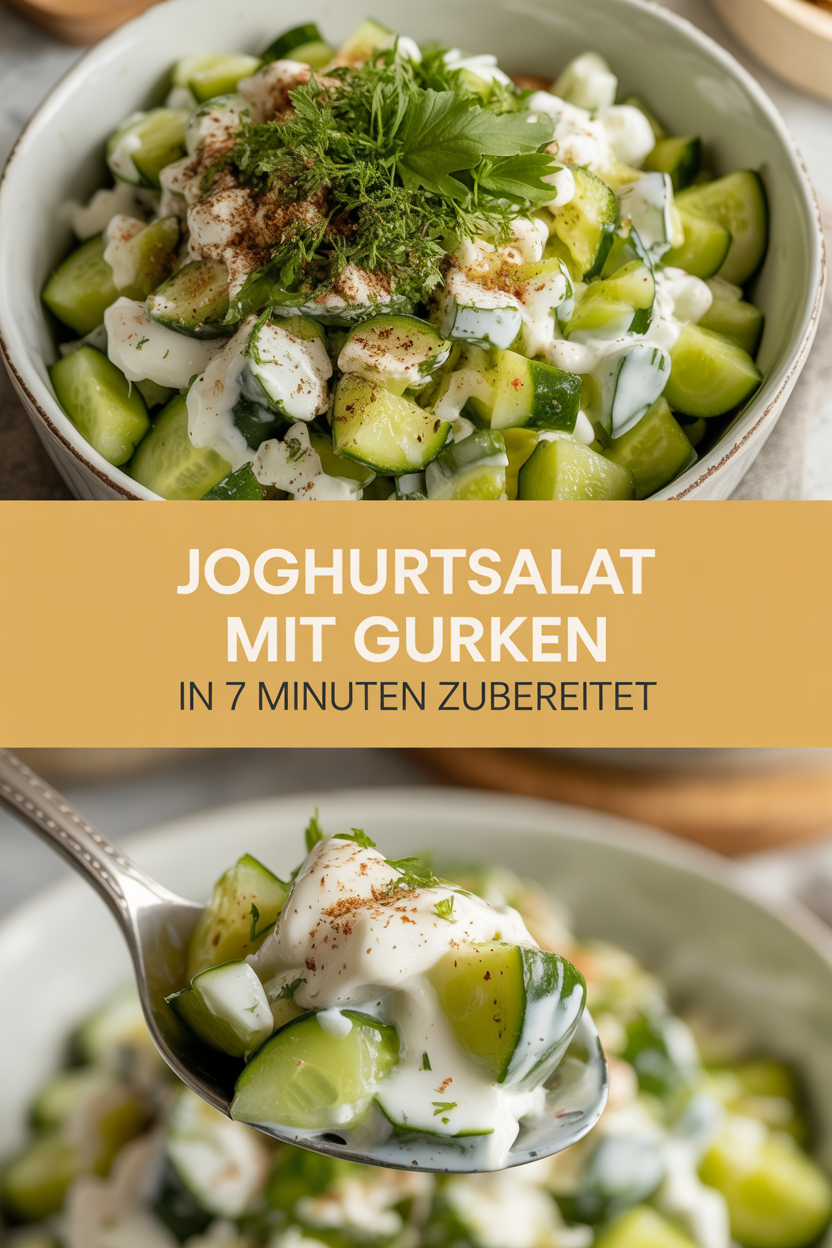 Joghurtsalat mit Gurken in 7 Minuten zubereitet