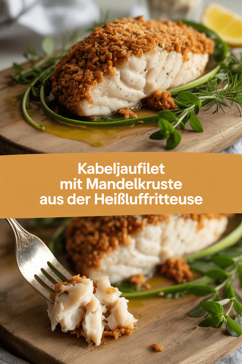 Kabeljaufilet mit Mandelkruste aus der Heißluftfritteuse
