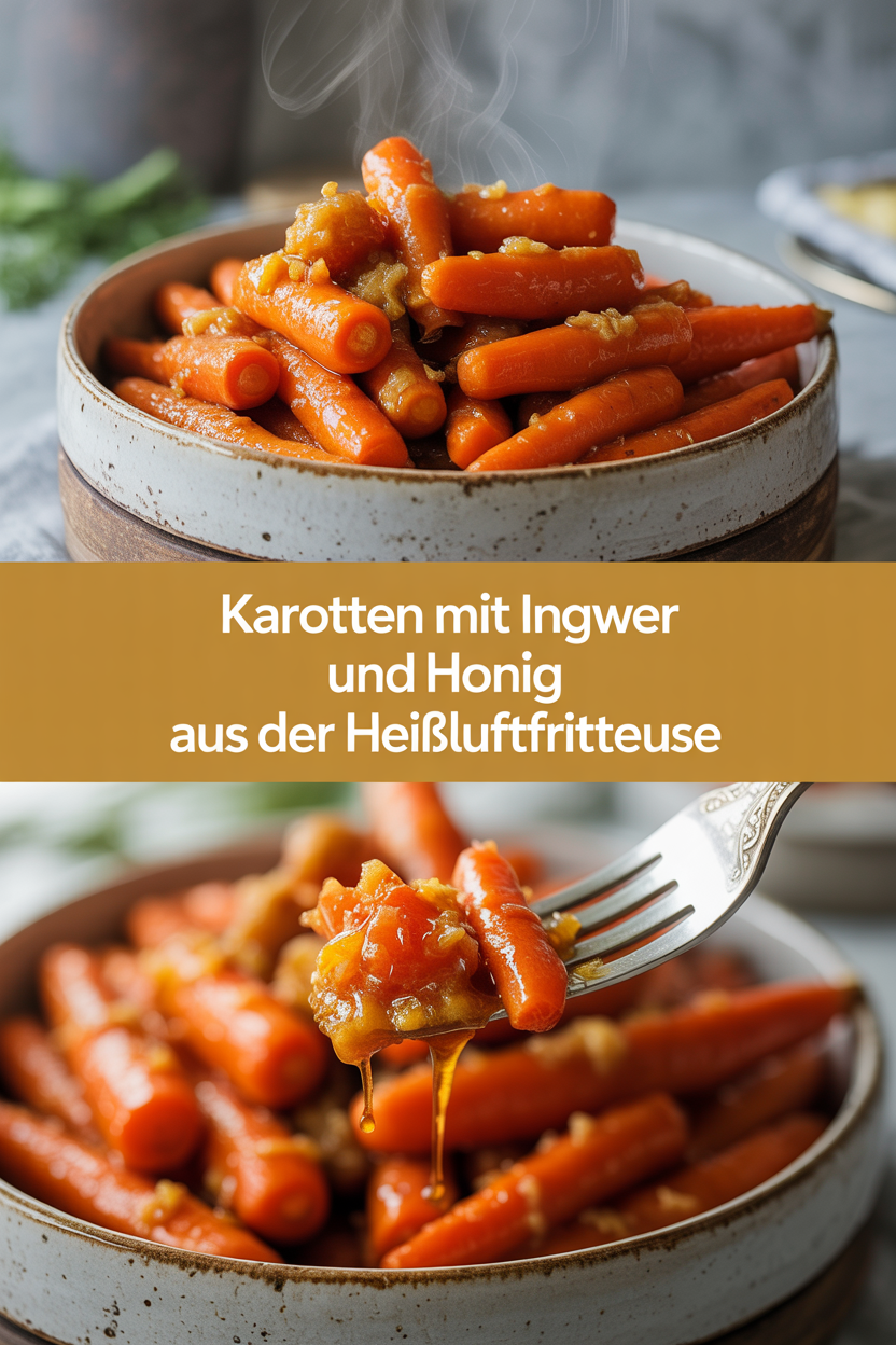 Karotten mit Ingwer und Honig aus der Heißluftfritteuse